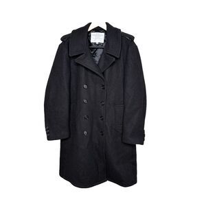USN Navy Bridge Coat Black Wool Peacoat Style MP752394 Size 42 Made in USA